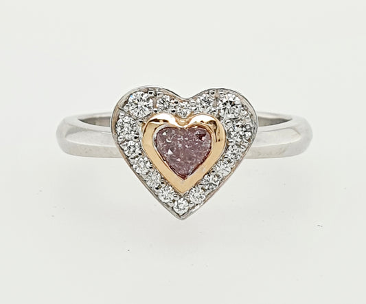 Heart Pink Diamond Ring