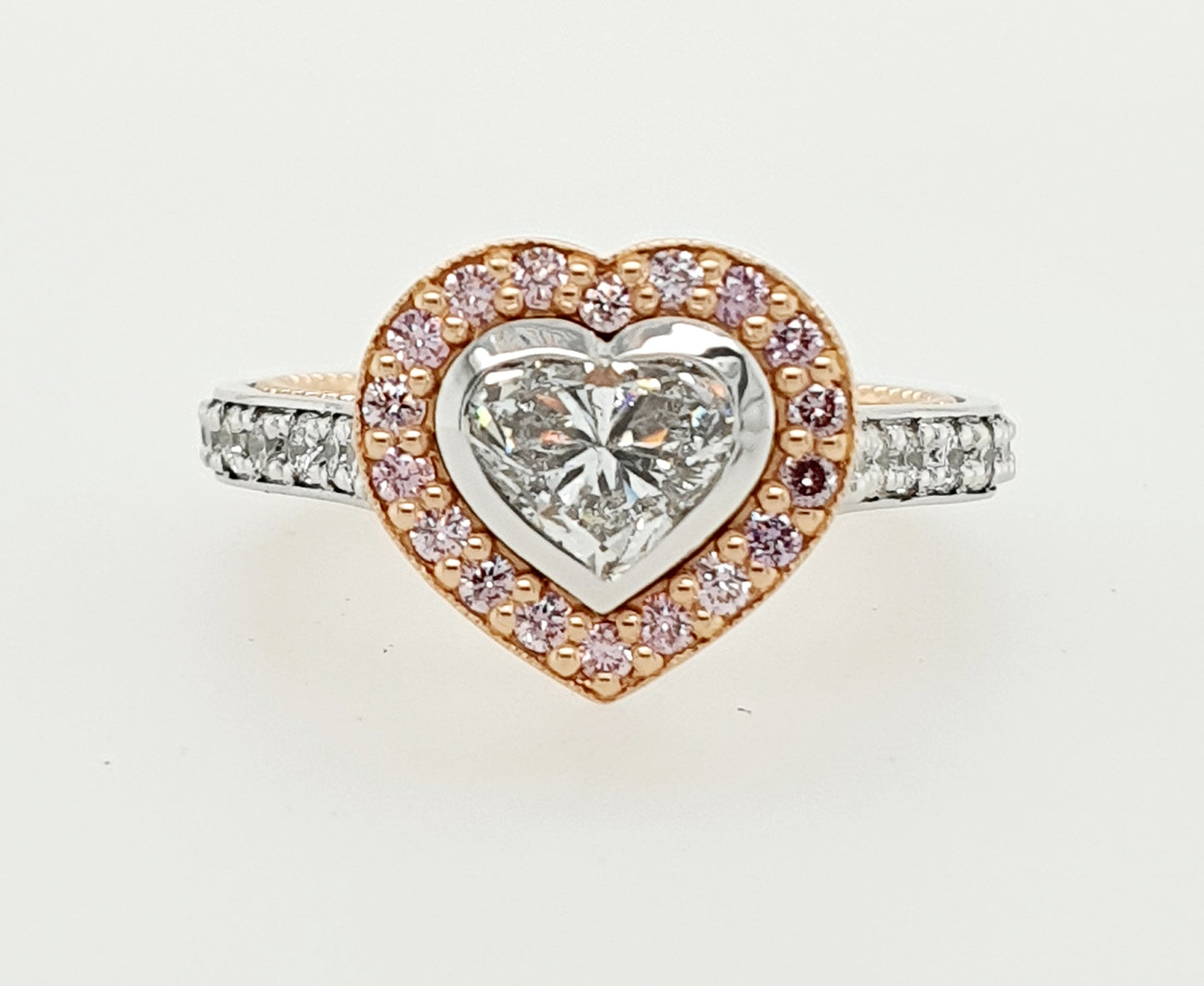 Heart Halo Pink Diamond Ring
