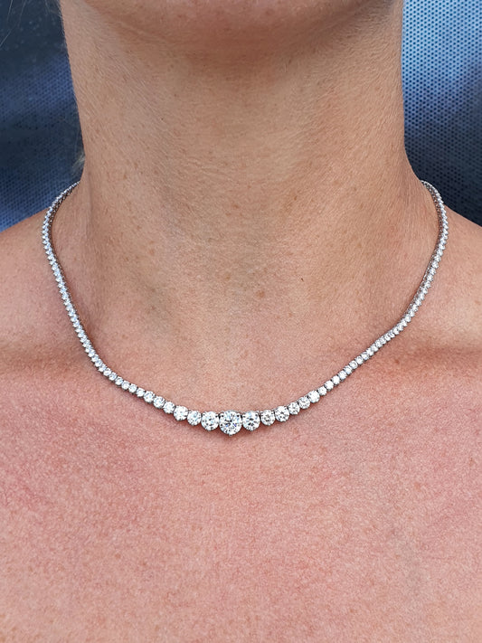 Lab Grown Diamond Graduated Tennis Necklace