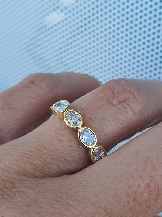 Oval Bezel Set Lab Diamond Ring