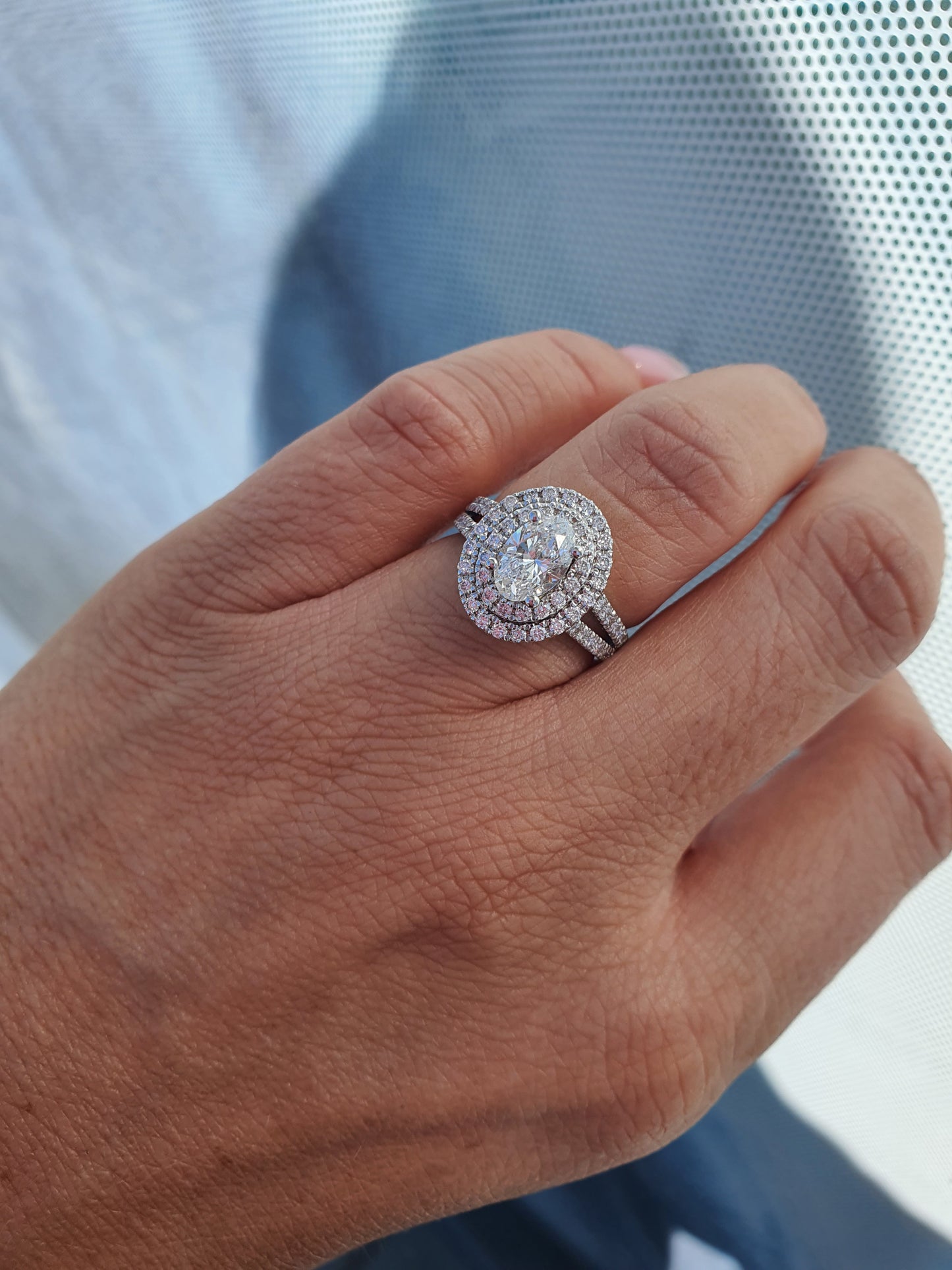 Oval Double Halo Ring