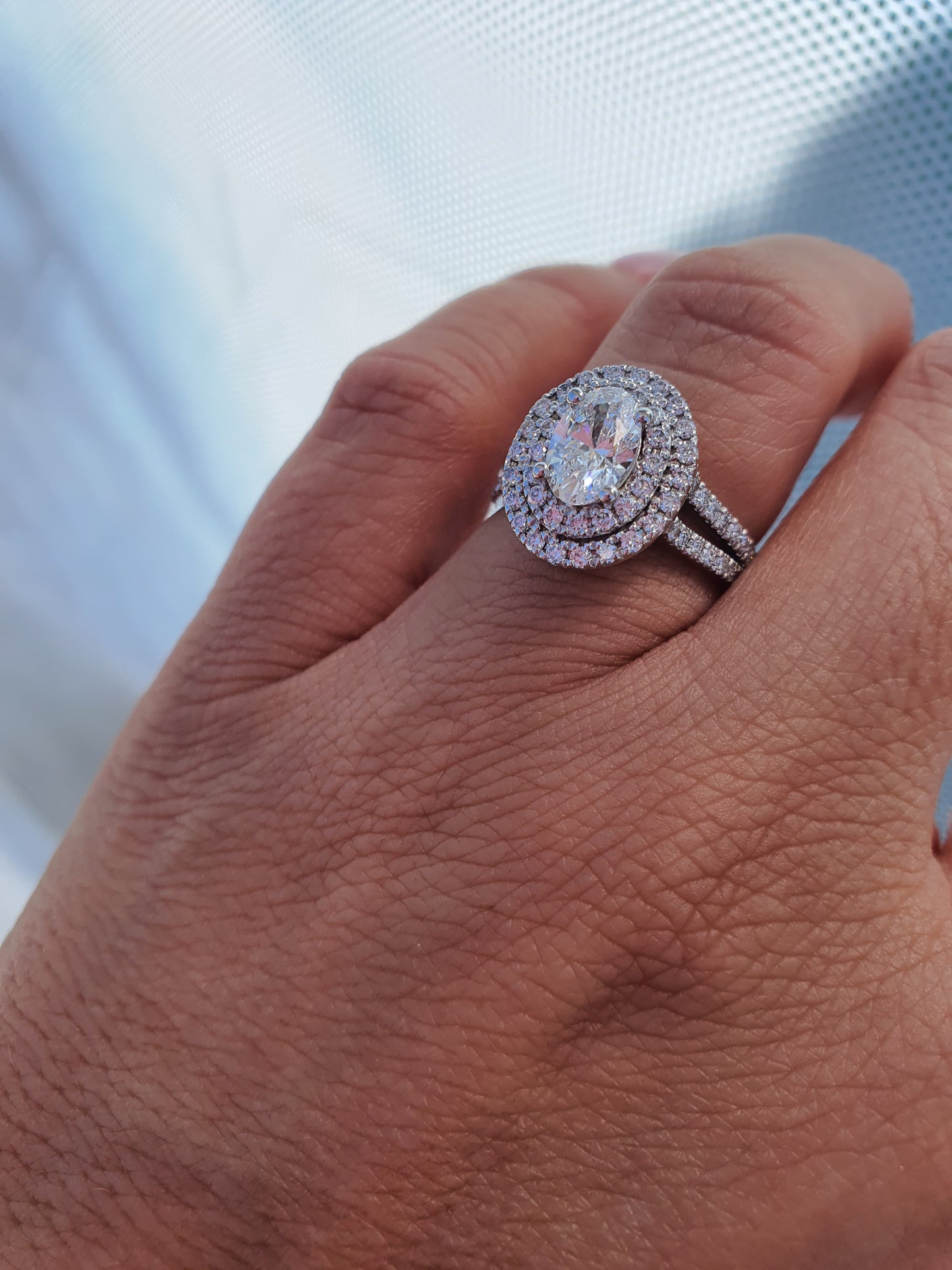 Oval Double Halo Ring