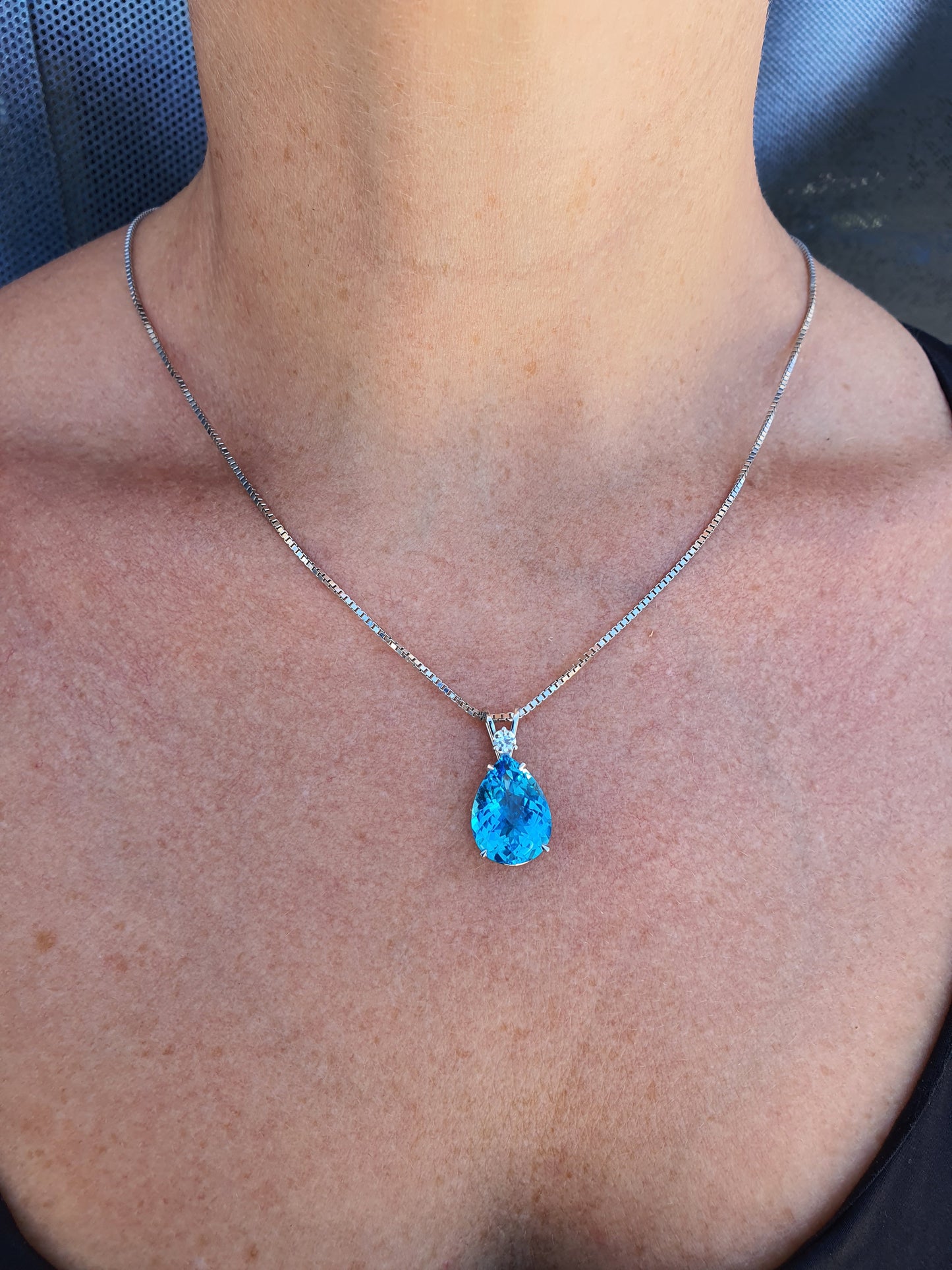 Swiss Blue Topaz Pendant