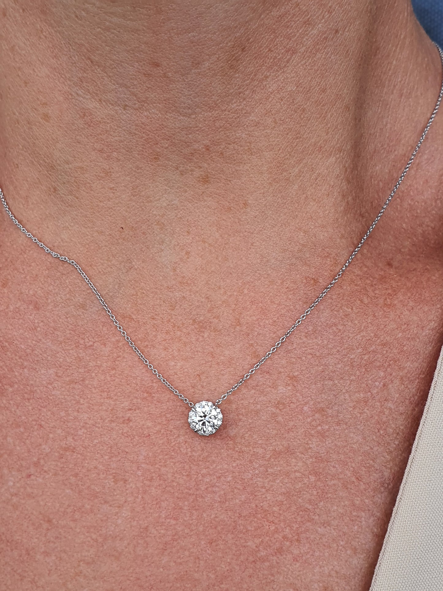 .50ct Lab Diamond Halo Necklace