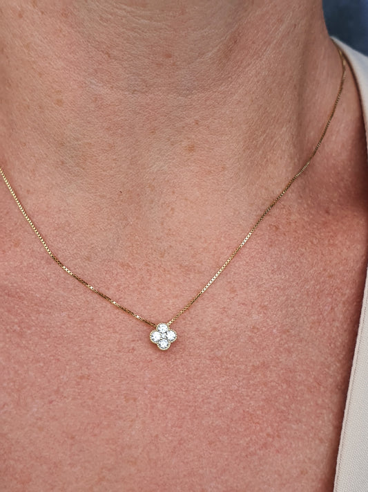 Lab Diamond Clover Pendant
