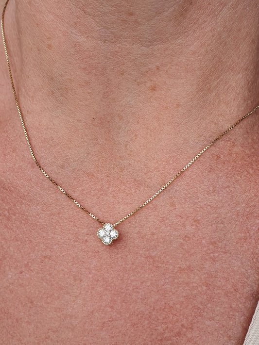 Lab Diamond Clover Pendant