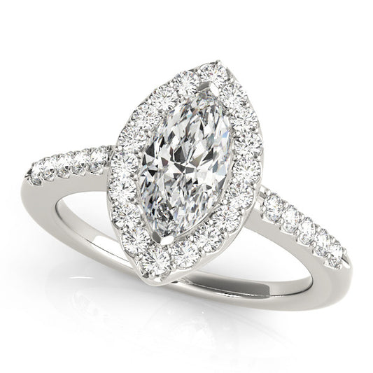 Marquise Halo with Pave Band