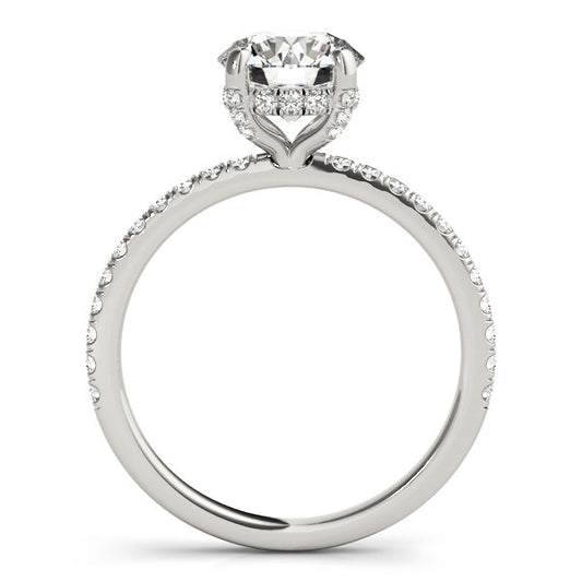 Round Hidden Halo Solitaire with Pave Band