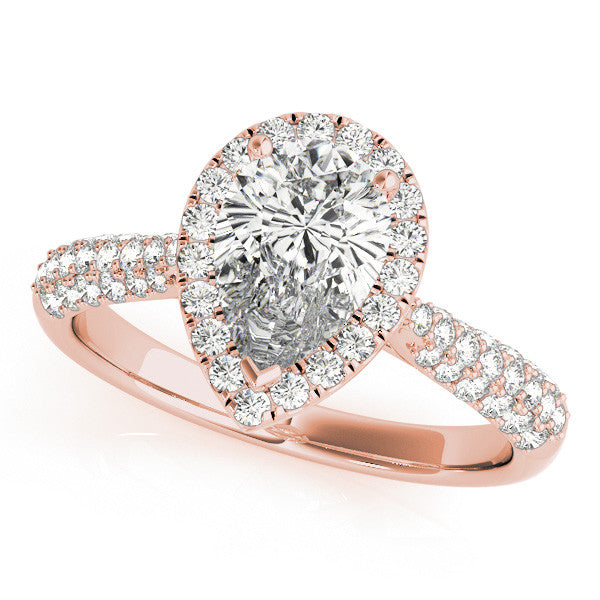 Pear Halo with Pave Band