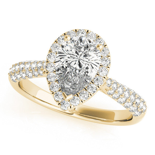 Pear Halo with Pave Band