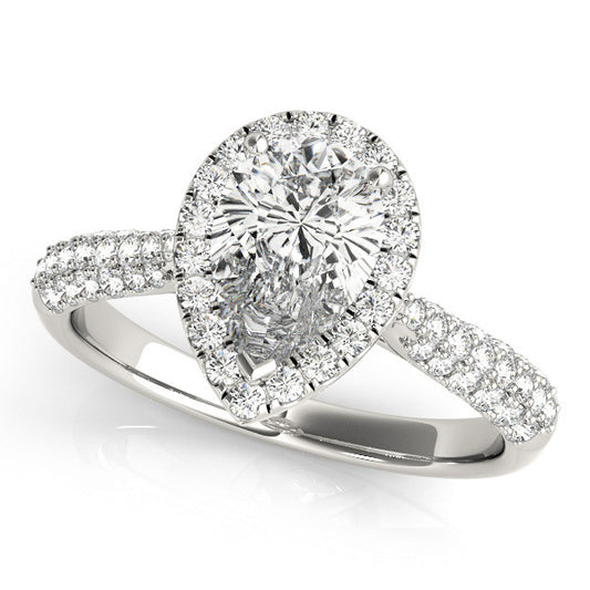 Pear Halo with Pave Band