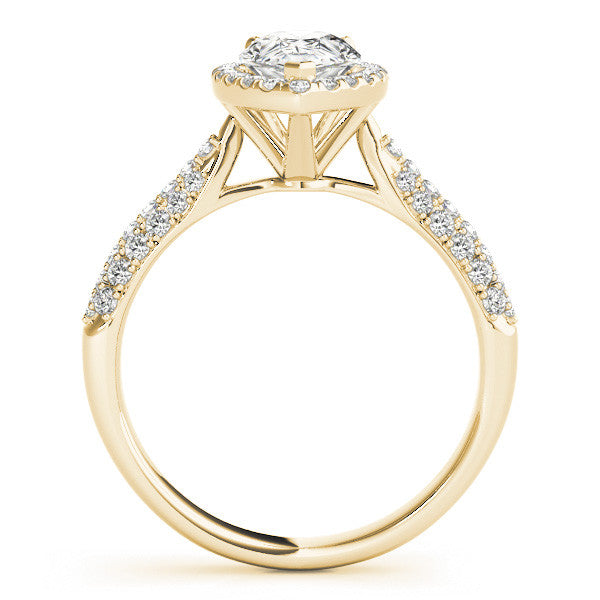 Pear Halo with Pave Band