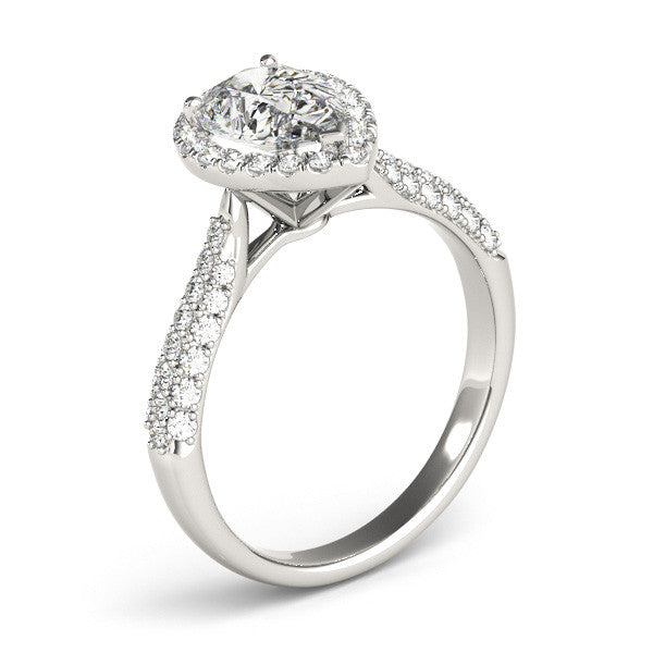 Pear Halo with Pave Band