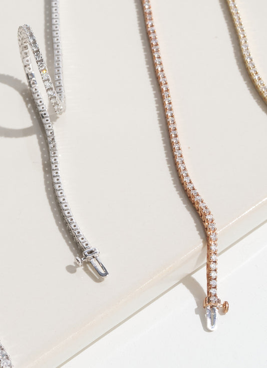 2ct LAB Tennis Bracelet      WHITE-YELLOW-ROSE GOLD - Extremely limited availability.