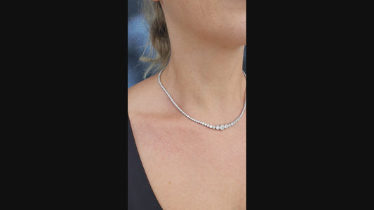Lab Grown Diamond Graduated Tennis Necklace